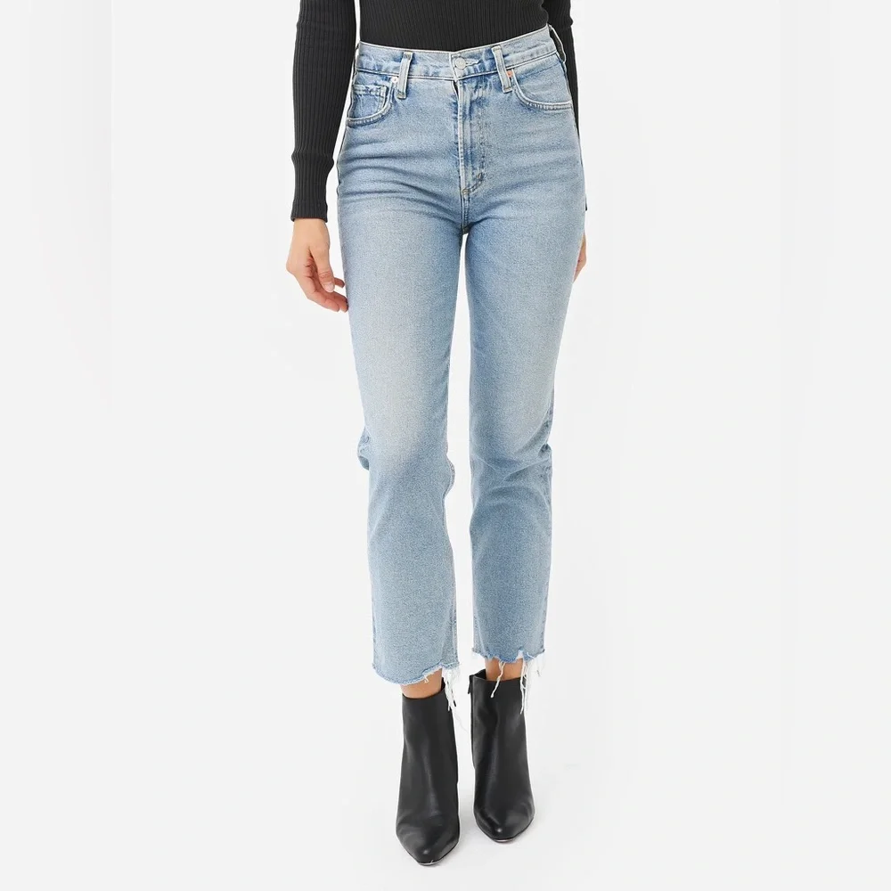 Citizens of Humanity Daphne Crop High Rise Stovepipe Jean Blue Size 26 - Picture 3 of 11